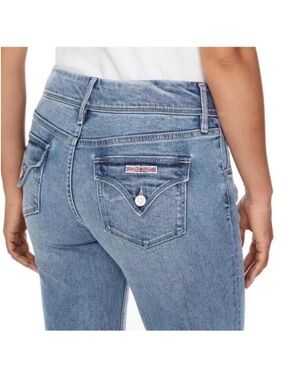 Hudson Jeans Women's Straight Light Blue Mid-Rise with Flap Back Pocket Sz 14